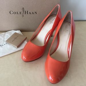 Cole Haan orange patent leather pump NEW Size 7 but run small